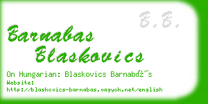 barnabas blaskovics business card